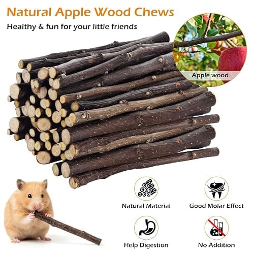 HKBZQC Hamster Sand Bath House 6Pcs, Small Pet Sand Bath Kit with Ladder, Chew Sticks, Food, Grass Cake, Bath Sand, Cage Accessories for Dwarf Syrian Hamsters Gerbils thumbnail 4