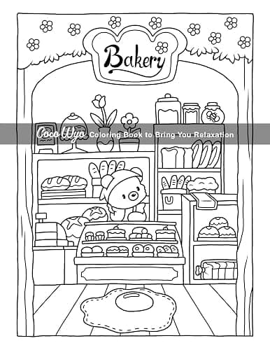 Cozy Spaces: Coloring Book for Adults and Teens Featuring Relaxing Familiar Corners with Cute Animal Characters for Stress Relief thumbnail 4