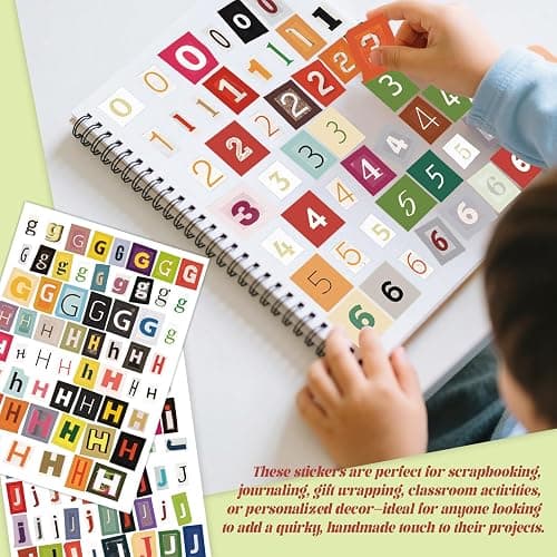 1500Pcs Alphabet Letter Stickers-Ransom Note Style Stickers for Scrapbooking, Scrapbook Supplies,Journaling, Water Bottle, Laptop, DIY Crafts | Vintage Collage & Junk Journal Supplies | Notebook thumbnail 2