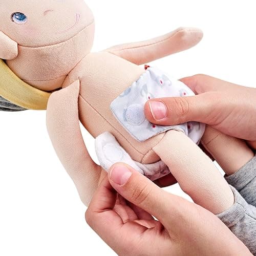 HABA Soft Doll Maxime Baby Doll Accessories Set - Machine Washable Plush Toys for 2 Year Old Girl and Boy - 11 ½“ Gift Set for Early Learning and Role Playing Skills thumbnail 8