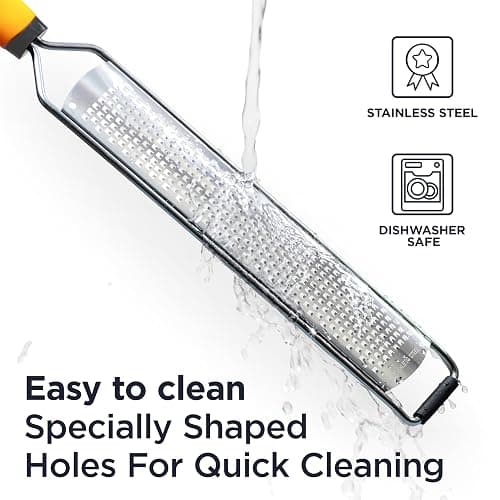 Deiss PRO Lemon Zester & Heavy Duty Cheese Grater & Vegetable Grater - Parmesan Cheese Lemon, Garlic, Nutmeg, Chocolate, Fruits, Vegetables, Ginger Grater - Cheese Shredder & Stainless Steel Grater thumbnail 5