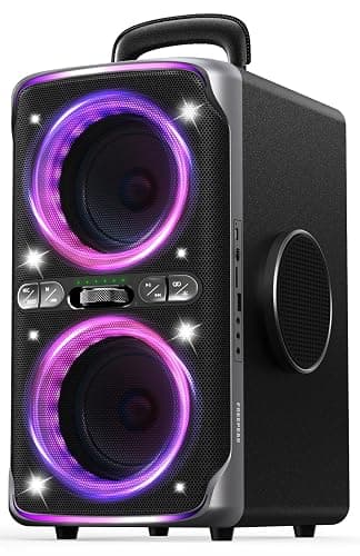 FREEPEAR Party Bluetooth Speaker - 240W Peak Loud Speaker, Dazzling Light Show, Deep Bass, IPX4 Waterproof, 15H Battery, TWS Pairing, BT 5.3 Wireless, Portable for Home/Outdoor/Beach/Pool Party - Image 1