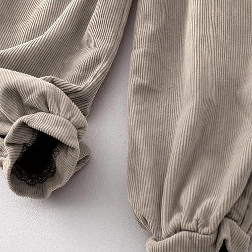HGps8w Women's Vintage Baggy Corduroy Pants, Elastic Waist Pull On Retro Loose Harem Trousers with Pockets thumbnail 2