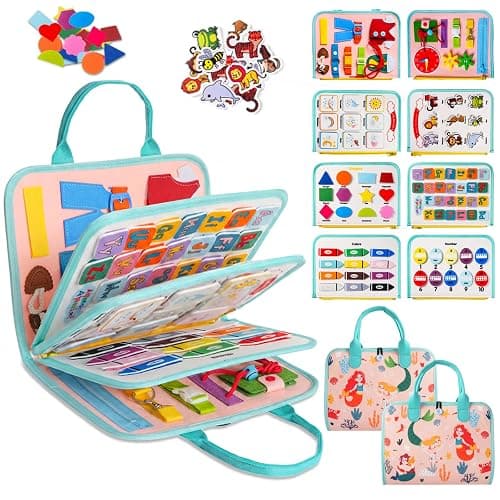 Teefrye Toddlers Busy Board Montessori Toys for Old 1-3 Year Girl Busy Book | Educational Activity Board Sensory Travel Toy Ages 2-4 Birthday Gift Learning Fine Motor Skills Toy Quiet Book juguetes niñas - Image 1
