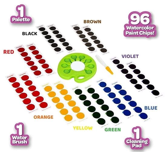 Crayola Watercolor Pop & Paint Palette, Washable Paint Kit, Less Mess Watercolor Paint Set for Kids, Arts & Crafts, Toddler Gifts thumbnail 5
