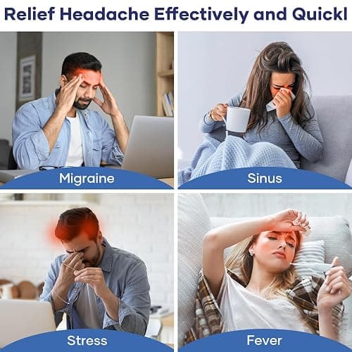 Migraine Relief Cap, Headache Relief Cap Mask Products, Cooling Odorless Gel Ice Head Wrap for Tension, Stress,Hangover & Puffy Eyes thumbnail 5