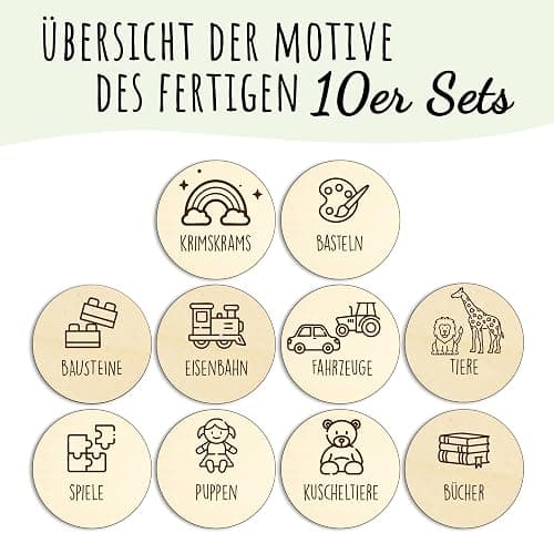 Holzura Kinderzimmer Ordnungsetiketten für IKEA Trofast Regale – anpassbare Beschriftung für Spielzeug Aufbewahrung, Holz Organizer für Trofast Boxen & Wäschesortierung thumbnail 2