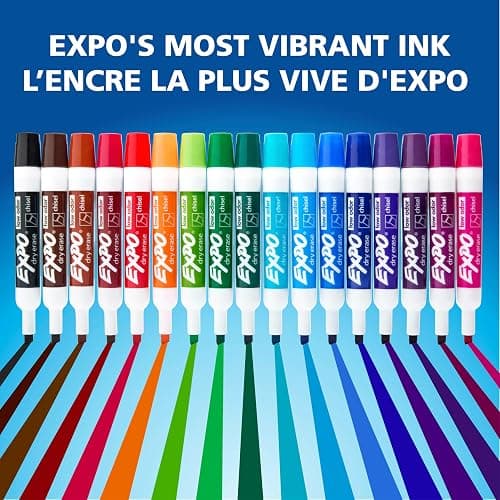 Expo Dry Erase Markers, Whiteboard Markers with Low Odour Ink, Chisel Tip, Assorted Colours, 16 Count thumbnail 7
