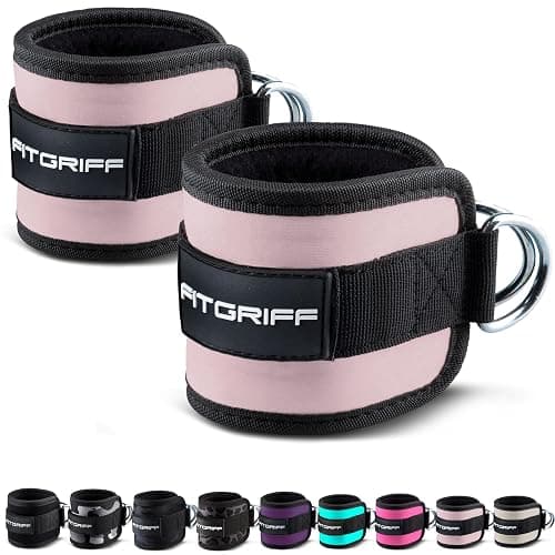 Fitgriff® Ankle Straps V1 for Cable Machine (2 Pieces) - Gym Workout Equipment - Leg Pulley Attachment, Kickback Straps - Image 1
