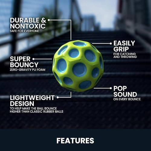 Waboba Gradient Moon Ball 2 Pack - Super Bouncy Wall Balls for Kids and Teens - Outdoor Sports Toy Gift - Rainbow & Undersea thumbnail 4