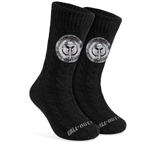 Call of Duty Slipper Socks for Men Teenagers - Soft and Warm Bed Socks with Non Slip Grip Pads One Size - Mens Gifts - Image 1