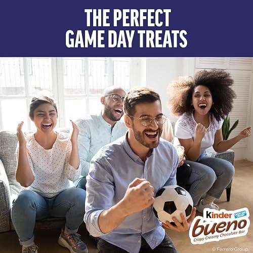 Kinder Bueno Milk Chocolate Bars with Hazelnut Filling, 30 Packs of 2, Bulk Chocolate Candy Bars for Game Day, Football Party Supplies, Snacks for Adults, 1.4 oz Per Pack thumbnail 4