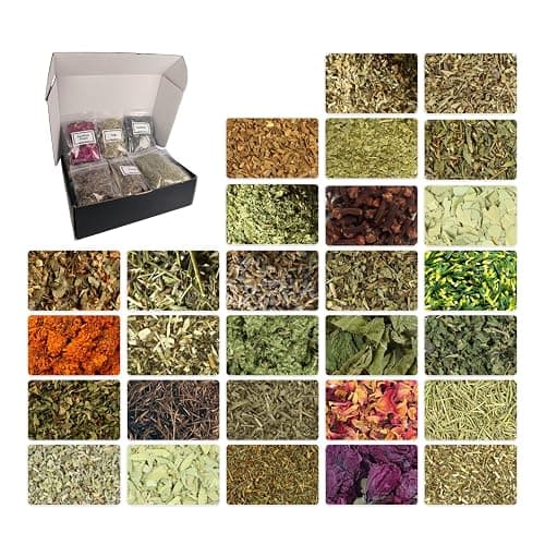 30 Pcs Herbs Premium Dried Flowers Apothecary Kit for Wiccan Supplies, Rituals & Manifestation, Beginner Witch Stuff (10g/Bag) - Image 1