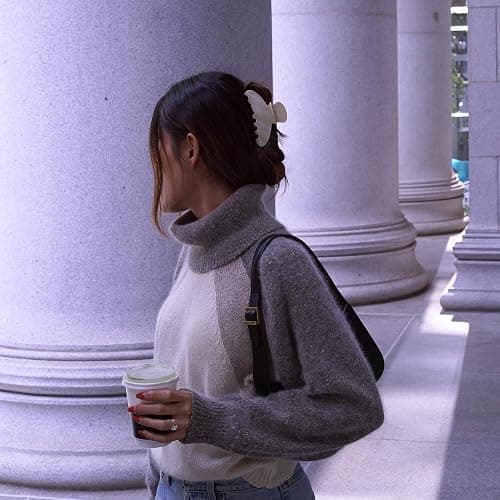 Hana Mia Large Creme Claw Clip, 4 Inch Acetate Hair Clip for Women | Luxury 4 Inch Acetate Claw Clip with Secure Hold & Snag-Free Teeth for Half-Ups, Updos & Chic Everyday Styles | Creme thumbnail 2