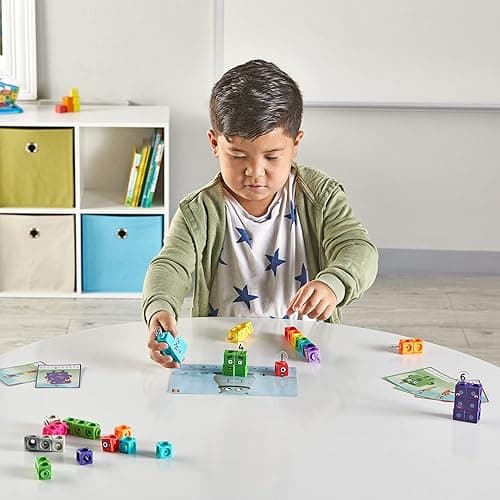 hand2mind MathLink Cubes Numberblocks 1-10 Activity Set, 30 Preschool Learning Activities, Counting Blocks, Linking Cubes, Educational Toys for Kids, Number Games, Math Manipulatives Kindergarten thumbnail 2