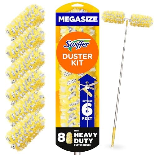 Swiffer Duster Kit with 6 ft Super Extendable Handle, Heavy Duty Starter Kit with 8 Refills - Image 1