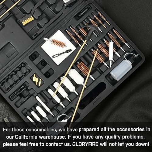 GLORYFIRE Gun Cleaning Kit Universal for Guns, Gun Brushes for Pistol, Handgun, Shotgun, Elite Brass Rods and Wire Rope, Hunting Gear Gun Accessories for Men thumbnail 6