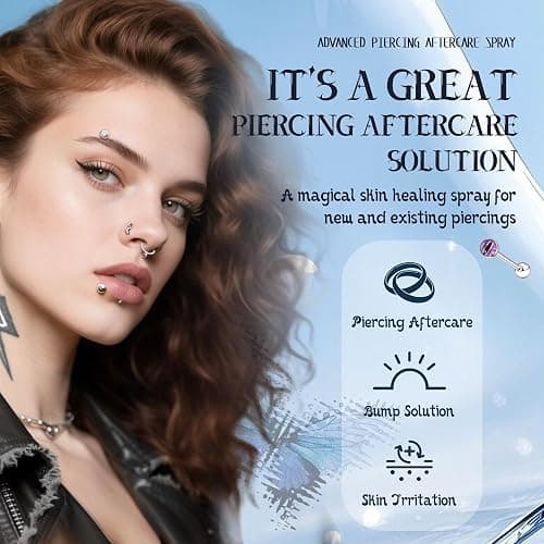 VANERIA 2Pack Piercing Aftercare Spray, 60ml, Piercings Treatment, Jewelry Maintenance Spray, Piercings Bumps, for Ears, Nose, Navel Piercings(2.03 fl.oz)（2 pcs） thumbnail 5