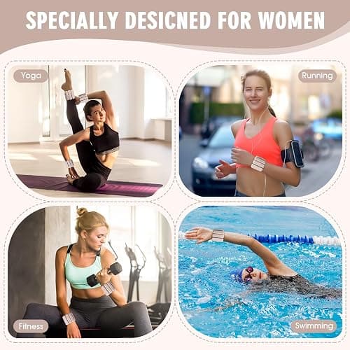 MESUADESI Wrist Weights Set of 2, Wearable Wrist Ankle Weights for Women & Men, Silicone Weighted Bangles Adjustable Arm and Leg Weights for Walking Yoga Pilates Running Dance Gym 2lb thumbnail 7