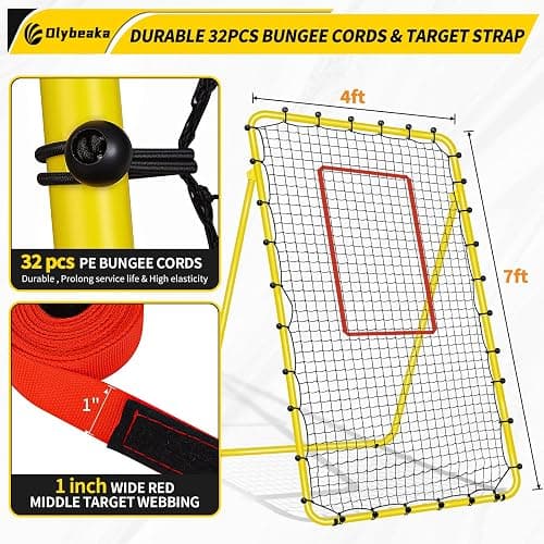 5 Adjustable Angles Volleyball Rebounder Net 7x4 ft with Stakes - Bounce Back Training Equipment for Practicing Volleying, Bumping, Spiking, Easy Set Up & Steady for Multi Sports thumbnail 5