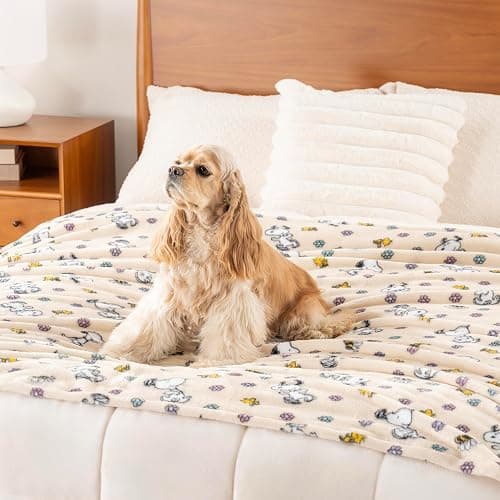 Berkshire Blanket Peanuts® VelvetLoft® Cute Character Snoopy Plush Throw Blanket,Peanuts Woodstock Snoopy Spring Frolic Large Canvas,Throw 55 in x 70 in (Official Peanuts® Product) thumbnail 8
