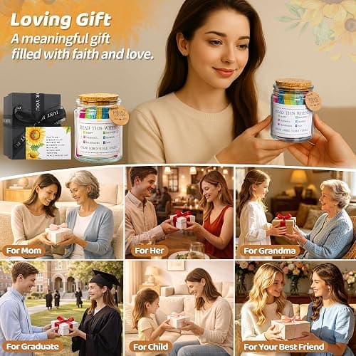 Bible Verse Jar, Read Me When Bible Verses Jar For Daily Encouragement, Inspirational Prayer & Reflection,Graduation Gift for Her,Gifts for Mom from Daughter Son, Christian Gifts for Women thumbnail 5
