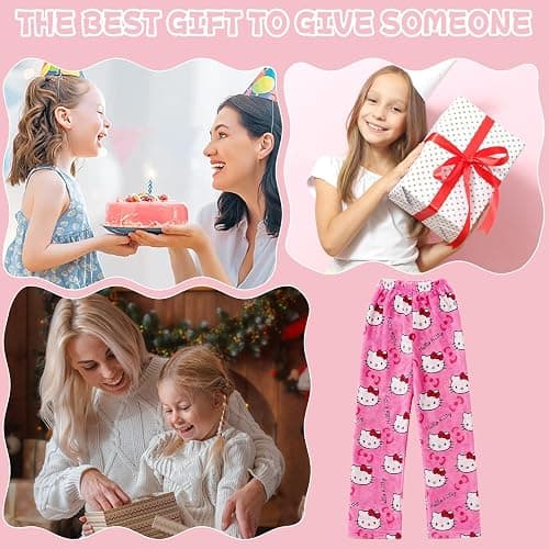 Pyjama, Hose Schlafanzughosen FüR Damen, Lang Flanell Pyjama Hose Cartoon Anime Pyjama Schlafhose Kawaii Pyjamas Schlafanzughose Winter Schlafanzughose (XL-Code, Geeignet für 161–164 cm) thumbnail 7