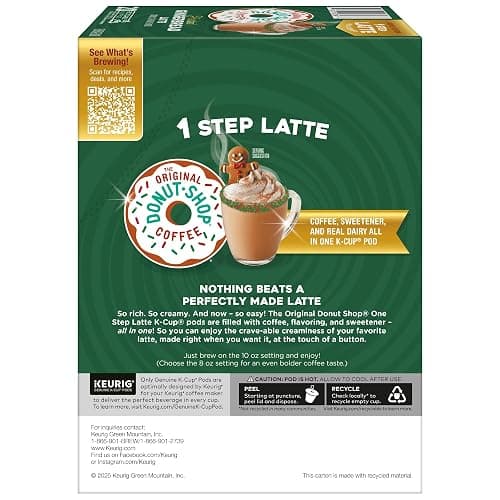 The Original Donut Shop One Step Latte, Frosted Gingerbread, Keurig Single Serve K-Cup Pods, 20 Count thumbnail 6