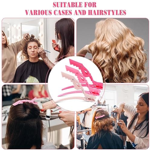 Havawish 12 Pcs Alligator Clips for Hair Styling Matte Alligator Crocodile Clips for Women Hair Sectioning(Pink) thumbnail 6