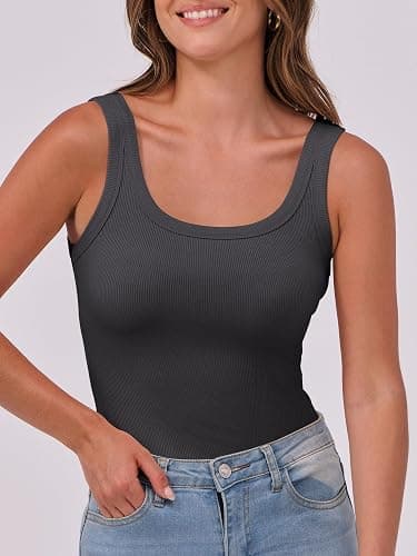 ANRABESS Womens Sleeveless Scoop Neck Tank Top Ribbed Fitted Summer Basic Slim Cute Tops 2026 thumbnail 3
