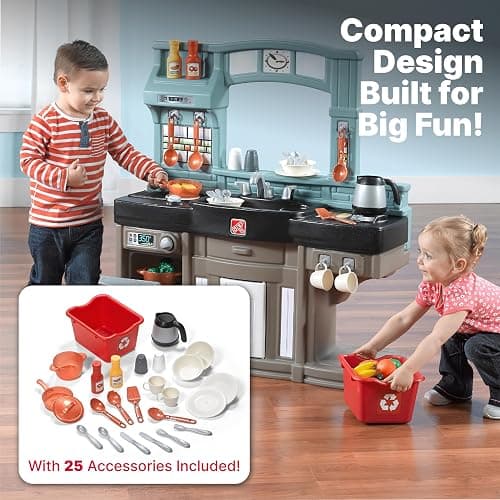 Step2 Best Chefs Kids Kitchen Playset, Indoor/Outdoor Kitchenette, Interactive Play with Lights and Sounds, Made of Durable Plastic, Includes 25 Piece Toy Accessories, For Toddlers 2+ Years Old thumbnail 5