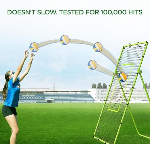 Volleyball Rebounder Net 7x4 ft Lacrosse Rebounder Bounce Back Training Equipment for Volley Ball Practice Lacrosse Training with Five Adjustable Rebound Angles thumbnail 4