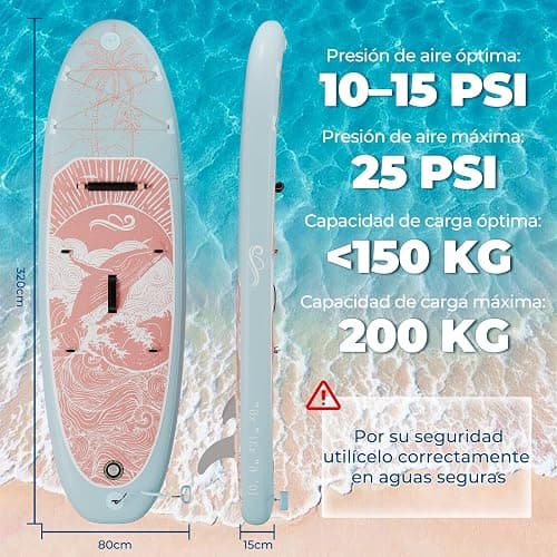 Devoko Tabla Paddle Surf Hinchable 330cm 2 en 1 con Kayak Hinchable Plazas y Accesorios hasta 130kg para Surf, Pesca, Yoga thumbnail 3