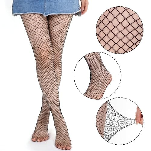 Pistha Girls Fishnet Stockings Kids High Waist Mesh Tights | Black Fishnet Stockings Girls Fishnet Tights for Daily Wear Dress Girls Costume Accessories thumbnail 2