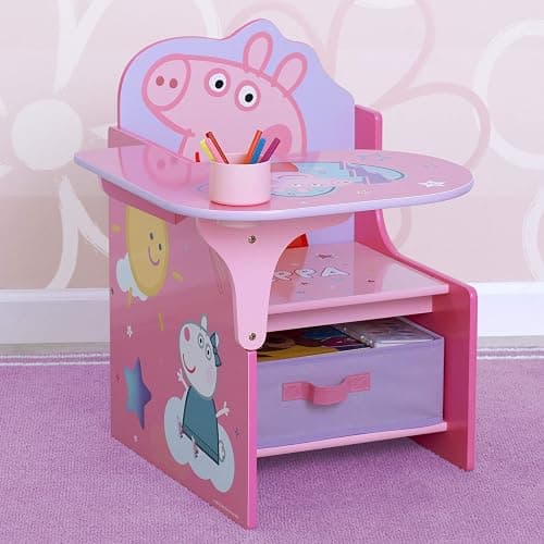 Delta Children Chair Desk with Storage Bin - Ideal for Arts & Crafts, Snack Time, Homeschooling, Homework & More, Peppa Pig thumbnail 2