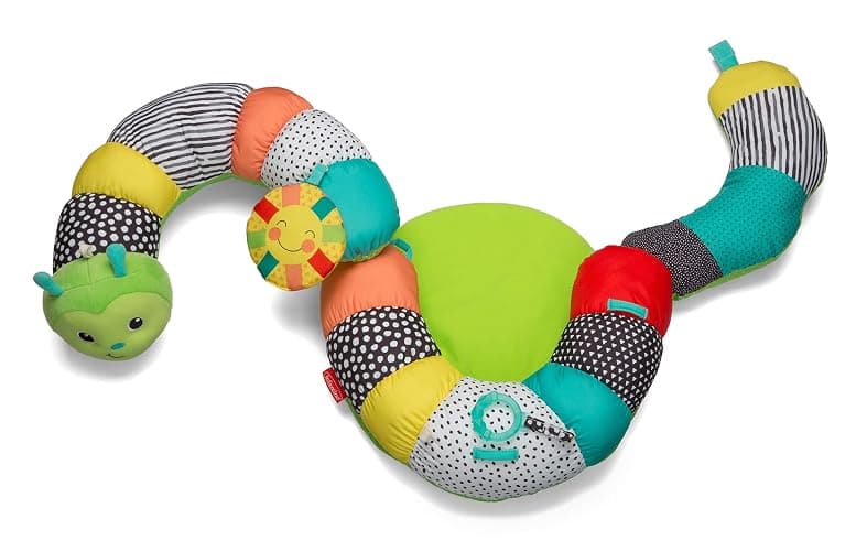 Infantino Prop-A-Pillar Tummy Time & Seated Support, Baby Floor Seat for Tummy Time & Early Sitting, Soft, Supportive, Engaging Toys, Caterpillar thumbnail 5