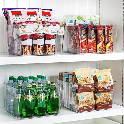 Vtopmart 4 Pack Extra Large Clear Plastic Storage Bins,11x11 Cube Acrylic Organizer Square Containers with Handle for Pantry,Closet,LaundryRoom,Kitchen,Bathroom,UnderSink Organization thumbnail 7