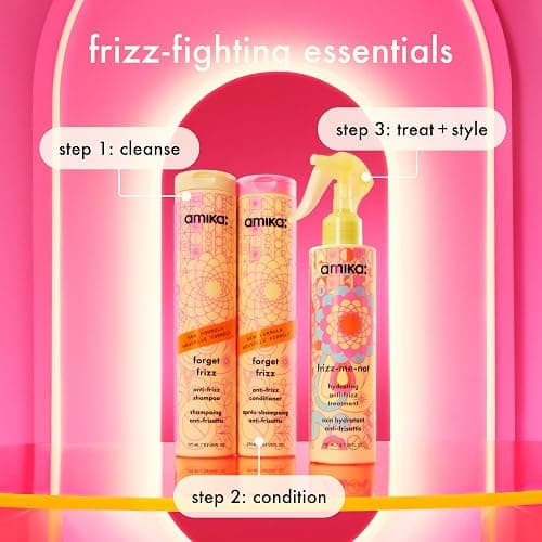 amika frizz-me-not hydrating anti-frizz treatment | lightweight hydrating spray for medium to thick coarse hair types 2a-4c, humidity + heat protection, smooth frizz for up to 3 days thumbnail 10