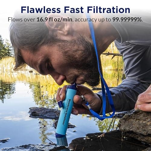 Membrane Solutions Straw Water Filter S1, NSF/ANSI 42&372&401 certificated, Survival Filtration Portable Gear, Emergency Preparedness, Supply for Drinking Hiking Camping Team Family Outing thumbnail 4
