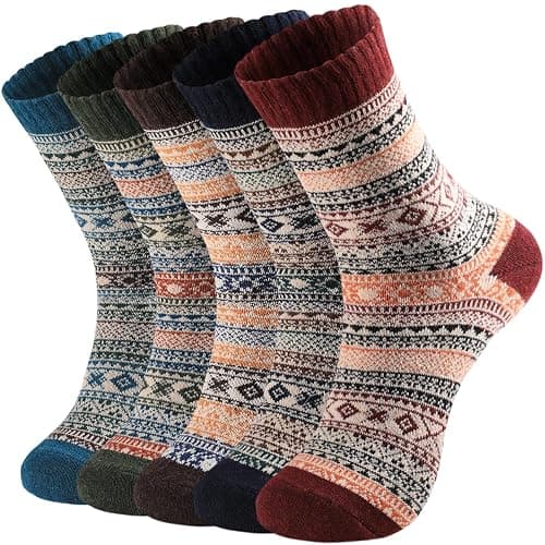 Clothirily Wool Socks, Thick Soft Wool Socks for Women, Vintage Warm Womens Sock, Winter Warm Boot Sock for Women Men - Image 1