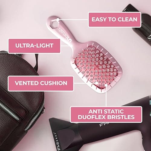 FHI Heat UNbrush Mini Detangler Brush for Pain-Free Brushing on All Wet or Dry Hair Types — Durable Duoflex Anti-Static Bristles, Lightweight Handle, Vented Mini Hair Brush thumbnail 7