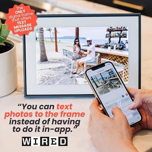 Loop Wi-Fi Digital Picture Frame with Touch Screen, 10-Inch Display, The Only Frame to Offer Text Message Photos Direct to Frame, Easy to use App, Gift to Keep Friends and Family Connected thumbnail 2