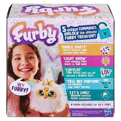 Furby Gold Glam Interactive Plush Toys for 6 Year Old Girls & Boys & Up, Voice Activated Animatronic, Speaks English & Furbish, White, Christmas Stocking Stuffers (Amazon Exclusive) thumbnail 11