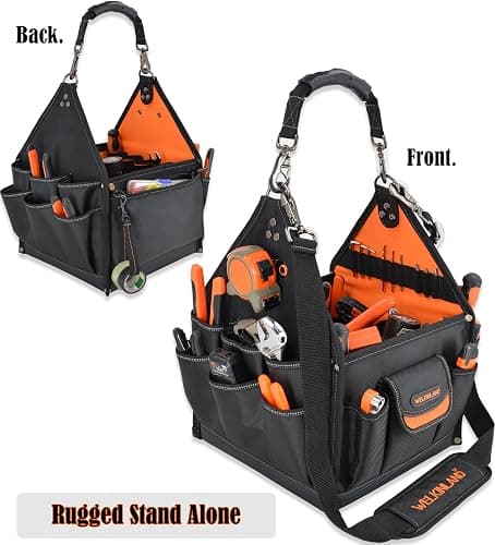 WELKINLAND 40-Pockets HVAC Tool Tote, 25L Open Top Electrician Tool Bag | Heavy-Duty Tool Bag HVAC,Easy-Access Technician Tool Bags,Stand-Up Tools Bag For Plumbers,Comfy Tools Bag With Shoulder Strap thumbnail 4