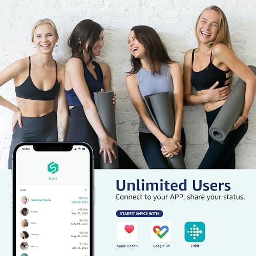 Posture Body Fat Scale, Extra Large Display Digital Bathroom Wireless Weight Scale Composition Analyzer with Heart Rate Heart Index & Body Shape Index with Free APP 400Lb Black thumbnail 4