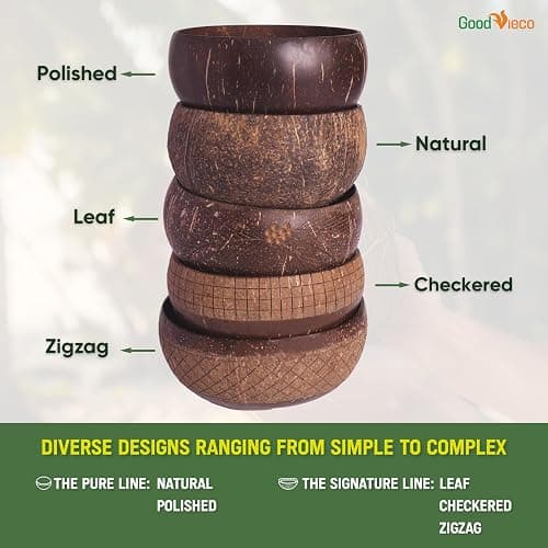 GoodVieco Coconut Bowl Set (2, Polished) – Natural Coconut Shell Bowls with Bamboo Straws & Wooden Spoons – Eco Friendly Gifts for Vegan, Smoothie, Acai, Buddha, Yogurt & Sustainable Meals thumbnail 5