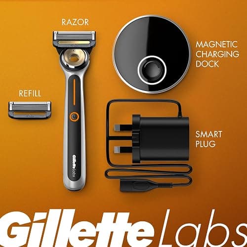 Gillette Heated Razor for Men, Starter Shave Kit by GilletteLabs, 1 Handle, 2 Razor Blade Refills, 1 Charging Dock thumbnail 7