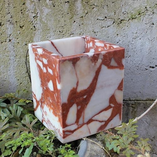 Calacatta Red Marble Toothbrush Holders for Bathroom, Natural Marble Makeup Brush Holder Countertop Organizer thumbnail 5