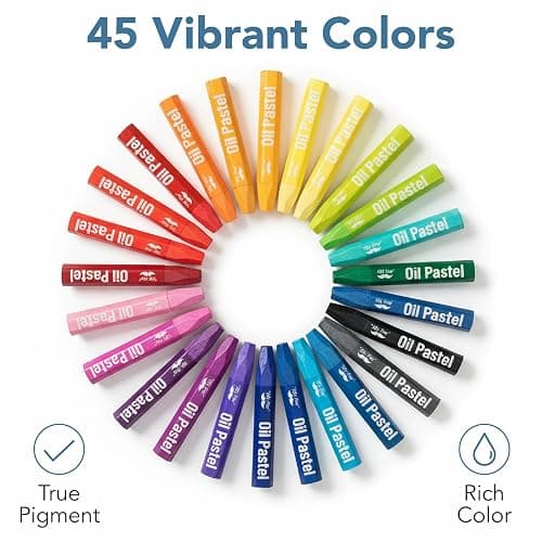 Mr. Pen- Oil Pastels for Artists, 45 Pack, Assorted Colors, Hexagonal Oil Pastels for Kids, Beginners, Students, Christmas Gift thumbnail 3