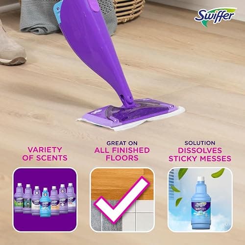 Swiffer WetJet Multi-Purpose Floor Cleaner Solution with Febreze Refill, Hardwood Floor Cleaner, Lavender Scent, 1.25 Liter -42.2 Fl Oz (Pack of 2) | with Febreze thumbnail 2